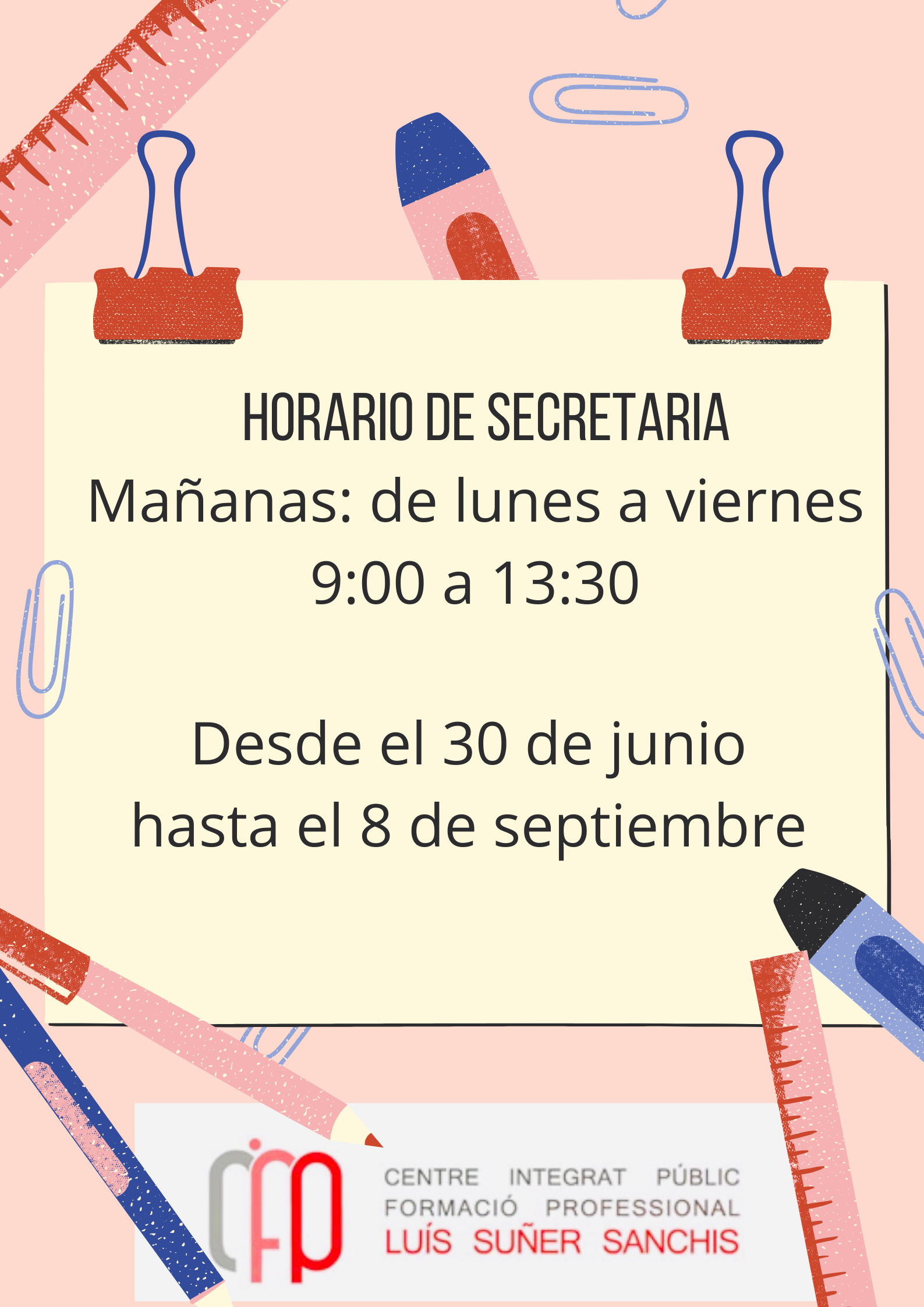 Horari secretaria 1